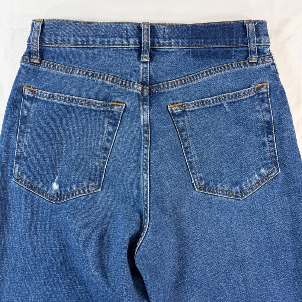 Abercrombie & Fitch Ankle Straight Ultra High Rise Distressed Jeans Blue 29 8XL - Picture 5 of 8